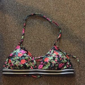 Floral bikini top with sports band